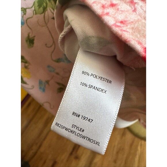 The Pioneer Woman XL Pink Floral 3/4 Sleeve V-Neck Soft Stretchy Top Tee - Picture 5 of 6